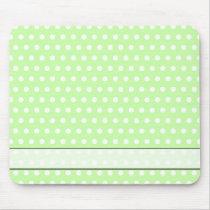 Green and White Polka Dot Pattern. Spotty. Mouse Pads