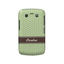 Green and white polka dots BlackBerry Bold case