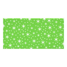 Green and White Star Pattern. Photo Greeting Card