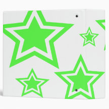 Green And White Stars 2" Binder