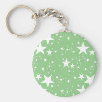 Green and White Stars keychains