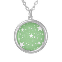 Green and White Stars necklaces