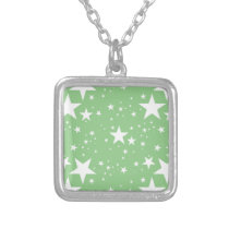Green and White Stars necklaces