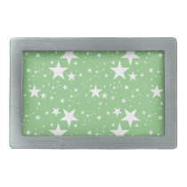 Green and White Stars belt buckles