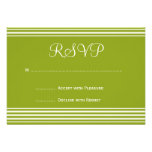 Green and White Striped Wedding Invitation RSVP
