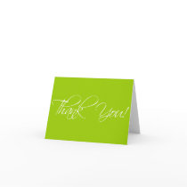 Green and White Thank You Cards Fancy Script