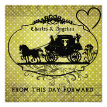 Green and White This Day Forward Wedding Invitet
