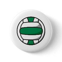 green and white volleyball buttons