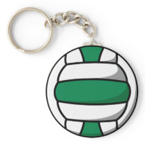 green and white volleyball keychains