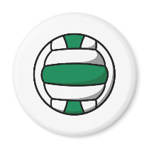green and white volleyball magnet