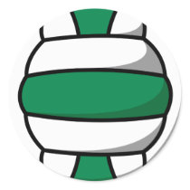 green and white volleyball sticker