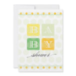 Green and Yellow Blocks Baby Shower Invitation
