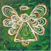 Green Angel Holiday Ornament Cut Outs