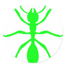 Green Ant Round Stickers