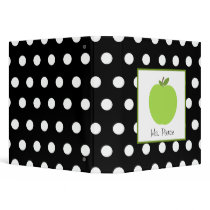 Green Apple / Black with White Polka Dots Binders