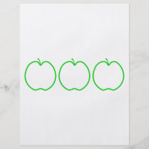Green Apple Outline. Full Color Flyer