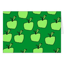 Green Apple Pattern. Greeting Cards