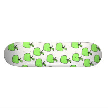 Green Apple Pattern. Skate Boards