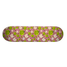 Green Apple Slices Pattern Custom Skateboard