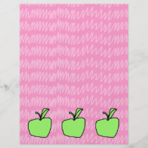 Green Apple with Patterned Background. Full Color Flyer