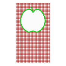 Green Apple with Red and White Check Pattern. Business Card