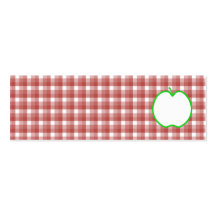 Green Apple with Red and White Check Pattern. Business Cards