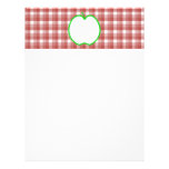 Green Apple with Red and White Check Pattern. Letterhead