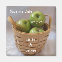 Green Apples Save the Date Magnets