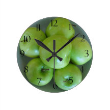 Green Apples Wall Clock