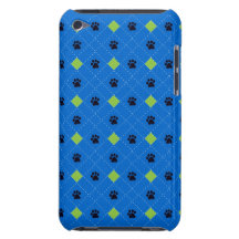 Green Argyle Paw Prints iPod Touch Covers