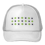 Green Argyle Paw Prints Hat