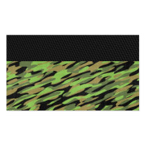 Green Army Camouflage Textured Business Cards