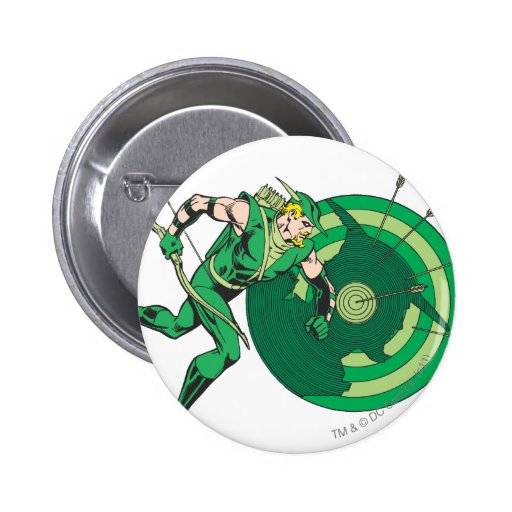 Green Arrow with Target 2 Pinback Buttons