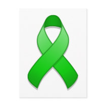Green Awareness Ribbon Postcard