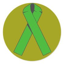 Green Awareness Ribbon Products Round Sticker