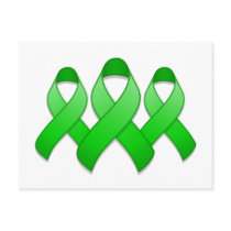 Green Awareness Ribbon Trio Postcard