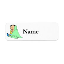 Green baby blankie return address labels