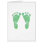 Green baby footprints cards