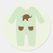 Green Baby Outfit Round Sticker