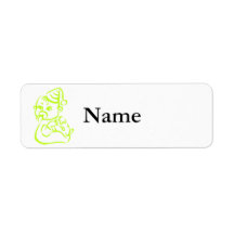Green baby outline return address labels