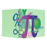 green background math symbols notebook binders