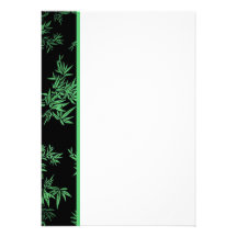 Green Bamboo Leaves Panel Invitation
