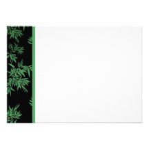 Green Bamboo Leaves Panel Invitation