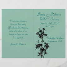 Green Bamboo Wedding Program Full Colour Flyer