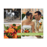 Green band modern 3 photo montage thank you note