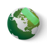 Green Bandaided Earth Pin