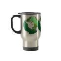 Green Bandaided Earth Travel mugs
