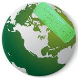 Green Bandaided Earth X-Large Pin
