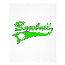 Green Baseball Logo Custom Announcements