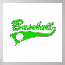 Green Baseball Logo Posters
